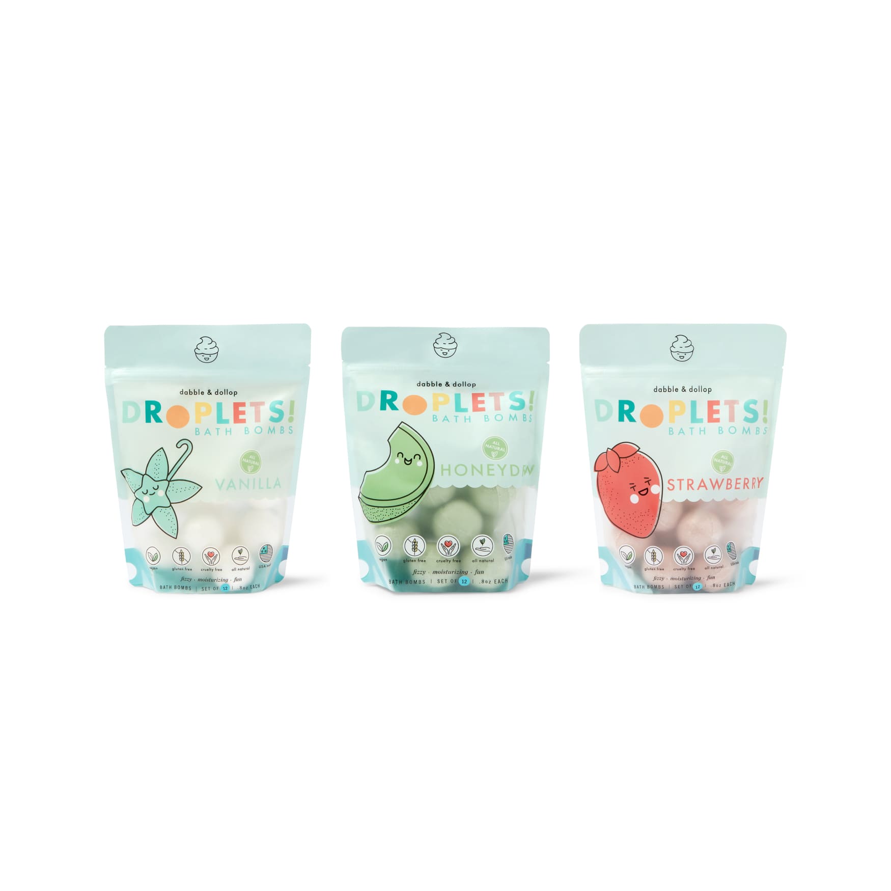 All-Natural Bath Bombs (Set of 3 Pouches)