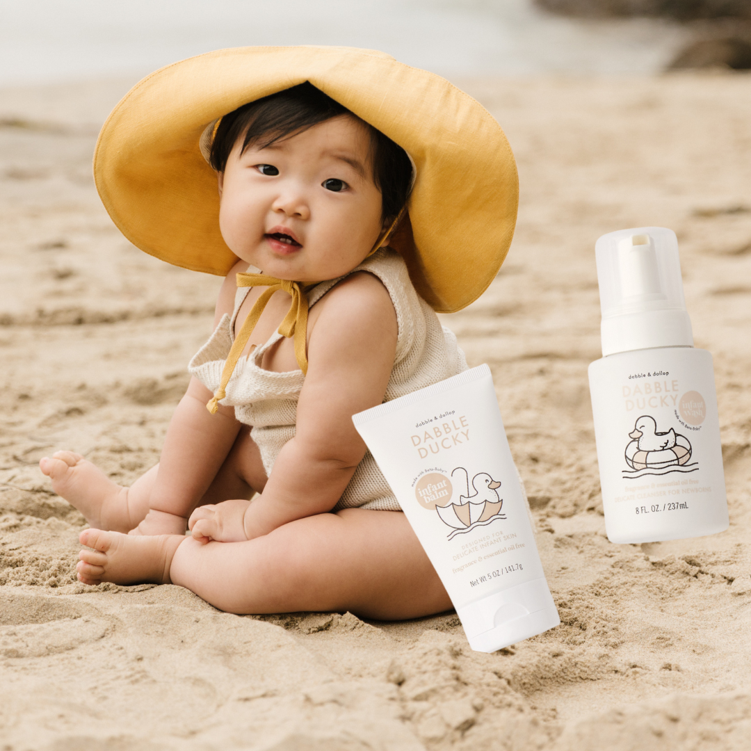 Dabble & Dollop Infant Essential Set, Dabble Ducky With Skin Repairing Beta-glucan to Strengthen and Soothe Sensitive and Eczema Skin 