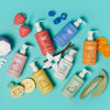 Assortment of Dabble & Dollop's all natural origin kids bath care products