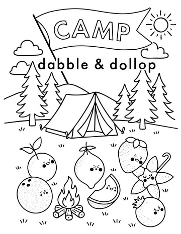 Camp Dabble & Dollop activity coloring sheet