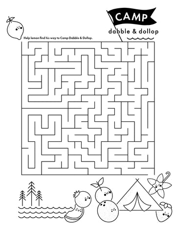 Camp Dabble & Dollop activity sheet maze