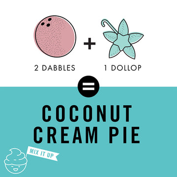 Dabble & Dollop mixable recipe card for Coconut Cream Pie