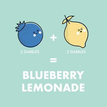 Dabble & Dollop mixable recipe card for Blueberry Lemonade