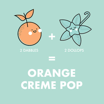 Dabble & Dollop mixable recipe card for Orange Creme Pop