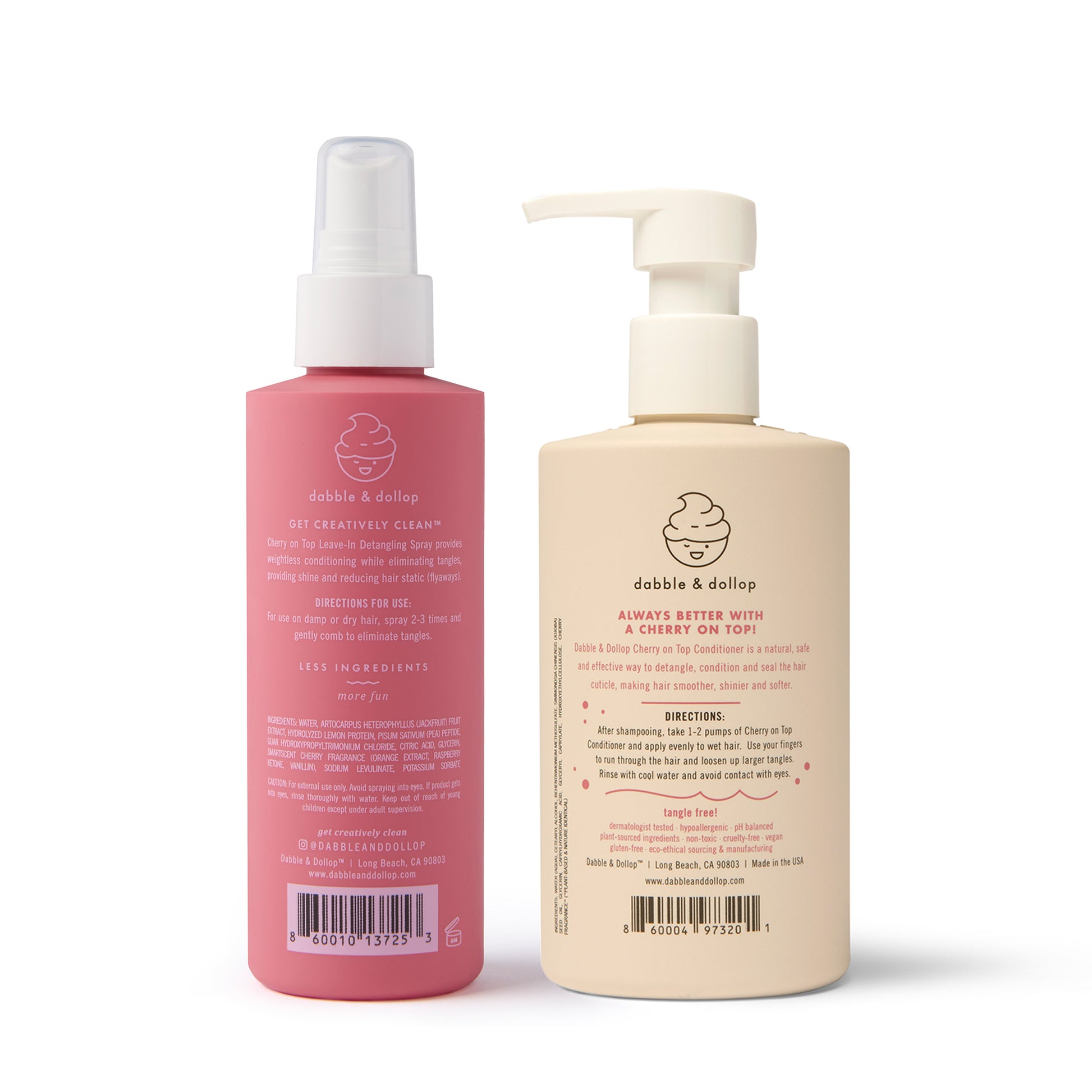 Cherry on Top Detangling Duo Bundle back of two bottles