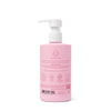 A pink bottle of Dabble & Dollop Cherry on Top® Hair Conditioner with a white pump, detailed back label, and barcode. Ideal kids hair conditioner with a natural cherry scent.