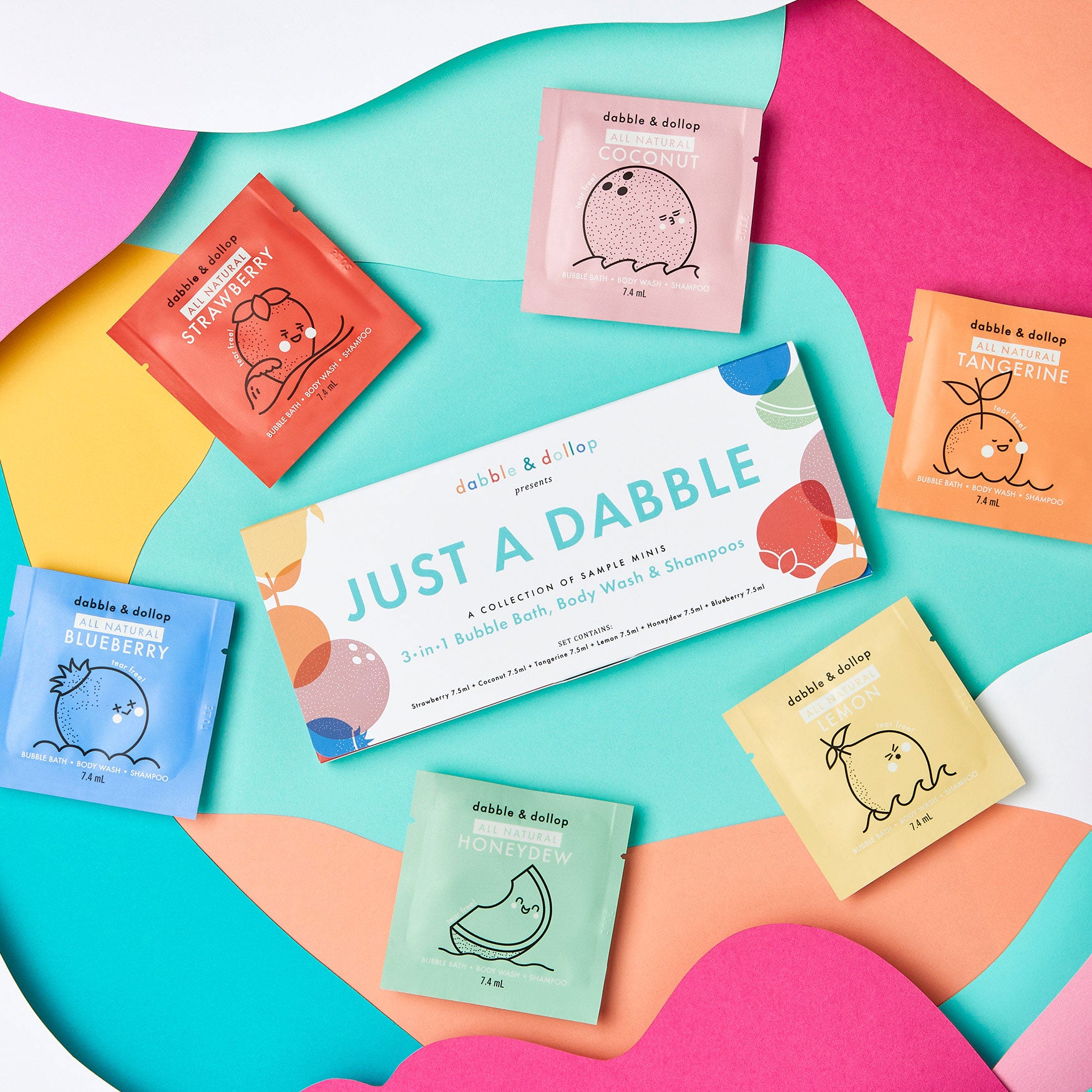 Just a Dabble Minis Set | Kids Bubble Bath Sampler – Dabble & Dollop